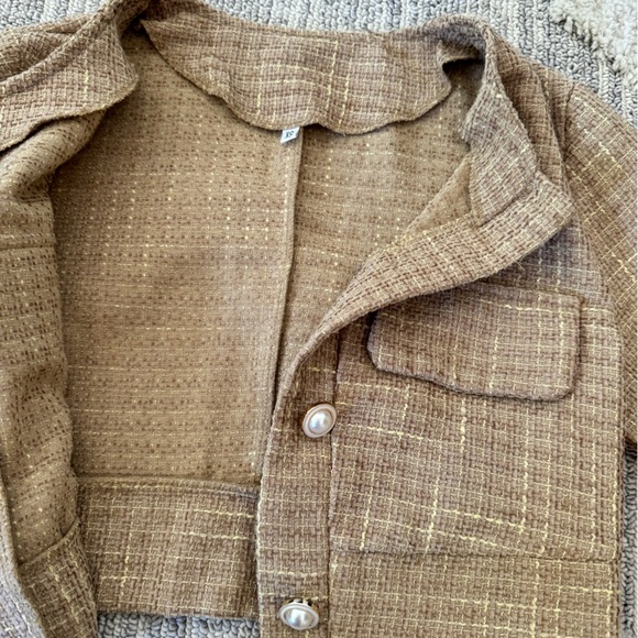 Women’s two piece tweed cropped blazer and skirt set - Picture 5 of 5